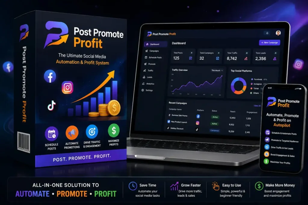  Post Promote Profit review hero image showing Tyler Wise's affiliate course
