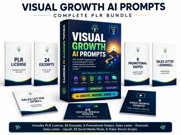 Visual Growth AI Prompts review cover showing the product bundle