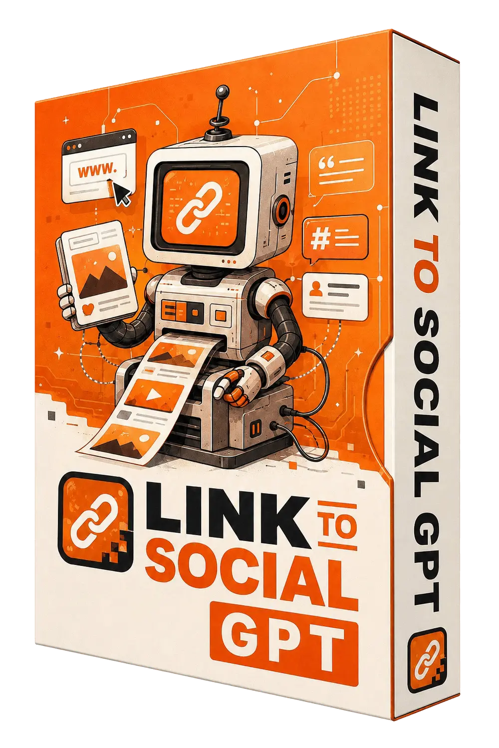 Link to Social GPT review showing AI-generated social media graphics from a URL