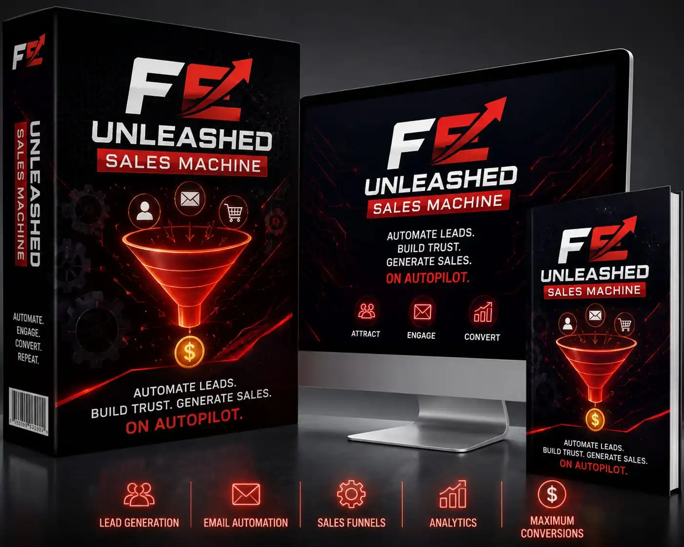 Fe Unleashed Sales Machine review hero image showing the offer landing page
