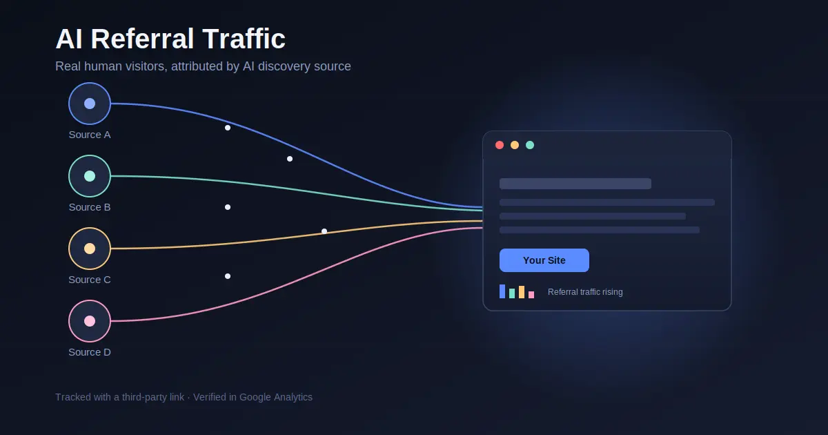 AI referral traffic review showing ChatGPT, Gemini, and Claude icons