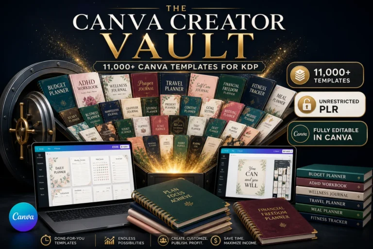 Canva Creator Vault review showing 11,000+ PLR Canva templates