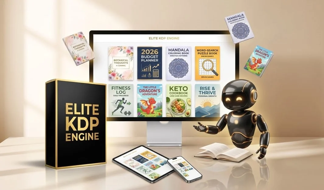 Elite KDP Engine review overview showing the link-to-book dashboard