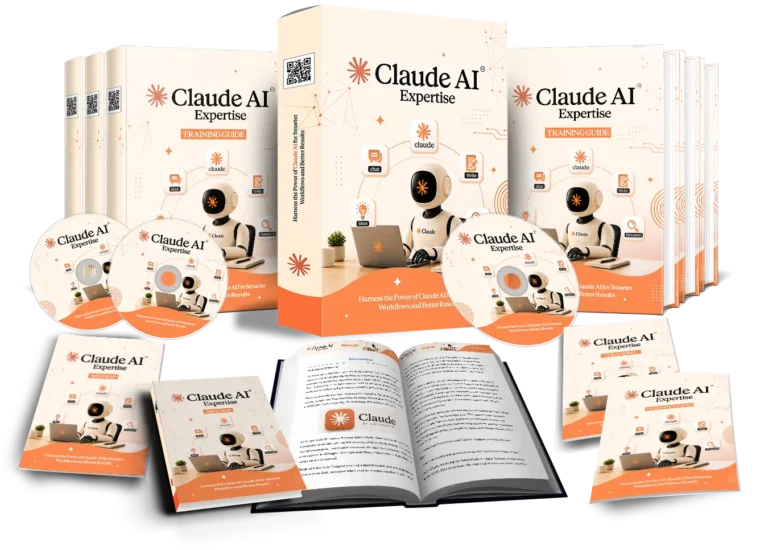 Claude AI Expertise with PLR review showing training modules and PLR bonus package